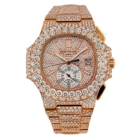 iced out patek philippe for sale|patek philippe nautilus with diamonds.